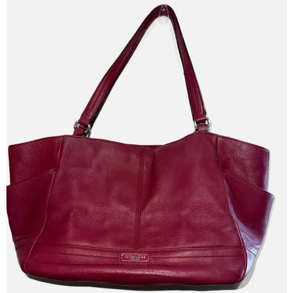 Coach Handbags - COACH-Park Pebbled Leather Carrie Tote/Shoulder Bag- Berry color